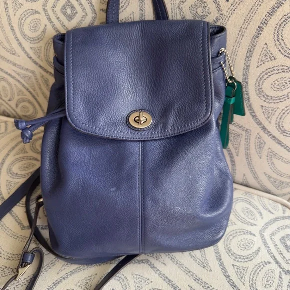 Coach Leather Mini Backpack in Periwinkle Blue & Turquoise - Picture 12 of 13